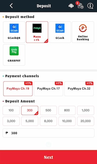 📌Step 1: Newbie go to Deposit option page and select Maya method. 